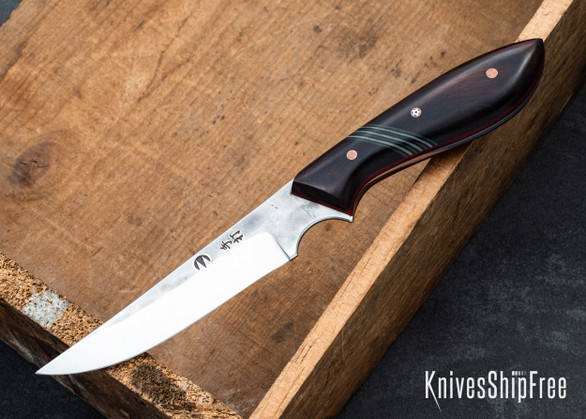 Muteki: 3.56" Persian Neck Knife - Ironwood - Cherry Red G10 Liners - Hitachi White #1 Steel - #6139