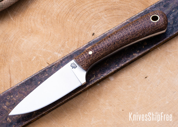 L.T. Wright Knives: Frontier Valley - Brown Burlap - Matte- A2 Steel - Flat Ground