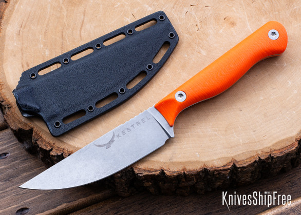 Kestrel Knives: Ovis Hunter 2.0 - Orange G-10 - MagnaCut - Stonewashed - Black Kydex