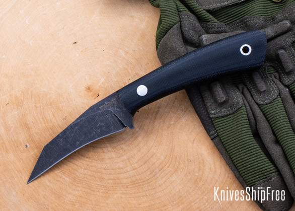 7Forge Knives: Howler - Black Canvas Micarta - Aluminium Pins - 52100