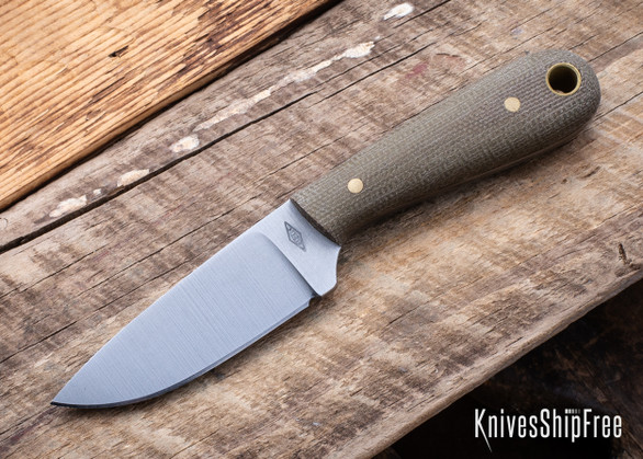 Battle Horse Knives: Frontier First - O1 Tool Steel - Flat Grind - Green Micarta