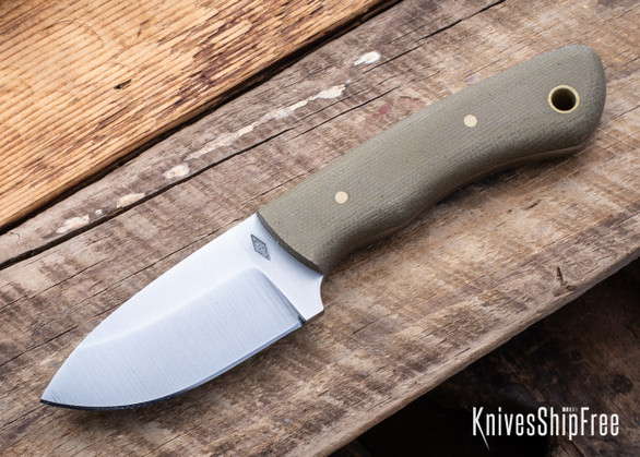 Battle Horse Knives: Slug - O1 Tool Steel - Saber Grind - Green Micarta