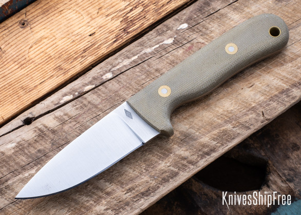 Battle Horse Knives: Pitbull SL - O1 Tool Steel - Flat Grind - Green Micarta