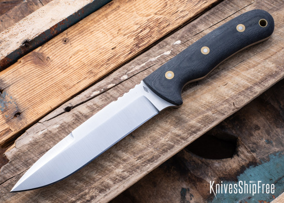 Battle Horse Knives: Pitbull XL - O1 Tool Steel - Saber Grind - Black Micarta