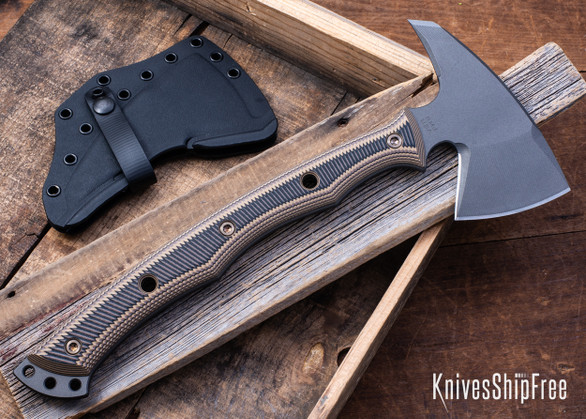 RMJ Tactical: Storm Crow - Hyena Brown G-10 - 80CrV2 - Tungsten Cerakote