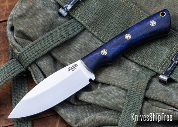 Lishen Knives: Canuck - AEB-L - Purple Spalted Maple - Mosaic Pins