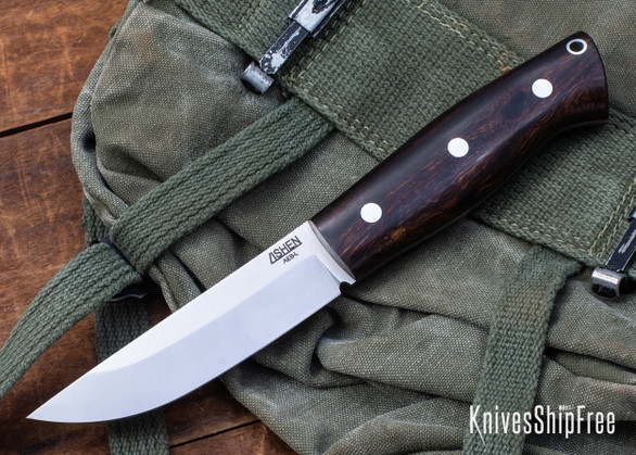 Lishen Knives: Woodsman - AEB-L - Desert Ironwood - Aluminum Pins