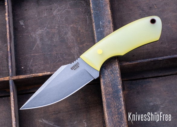 Osprey Knife & Tool: Mini Mamushi - Jade G10 - Yellow G10 Liners & Pin - Nitro V