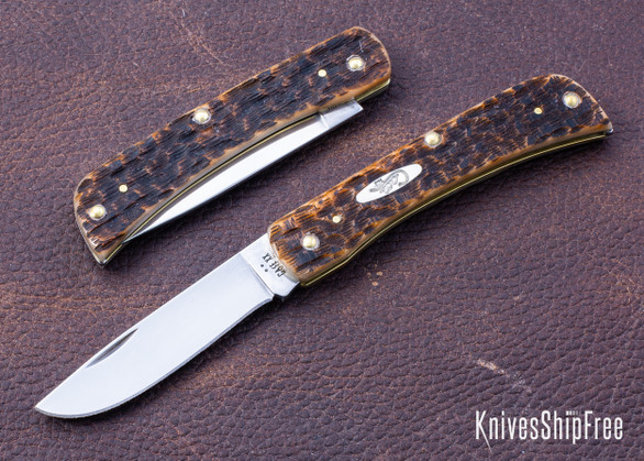 Case Knives: Sod Buster Jr. - Amber Peach Seed Jigged Bone - Tru-Sharp Stainless Steel - 00245