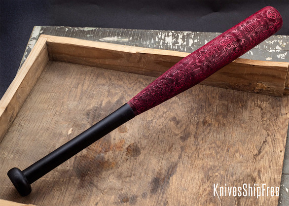 RMJ Tactical: 24" Maple Bat - Topographic - Dark Red & Black