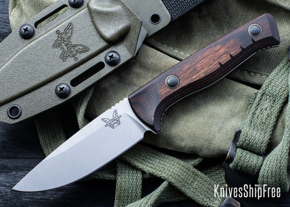 Benchmade Knives: SlipRidge Fixed Blade - Stabilized Wood - CPM-MagnaCut