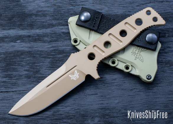 Benchmade Knives: 375FE-02 Adamas Fixed Blade - CPM-MagnaCut - Flat Earth Cerakote