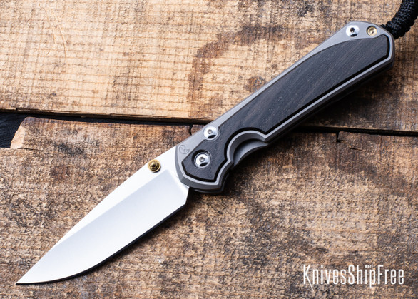 Chris Reeve Knives: Large Sebenza 31 - Glass Blasted Titanium - Bog Oak Inlay - CPM-MagnaCut - Drop Point - CR09IL023