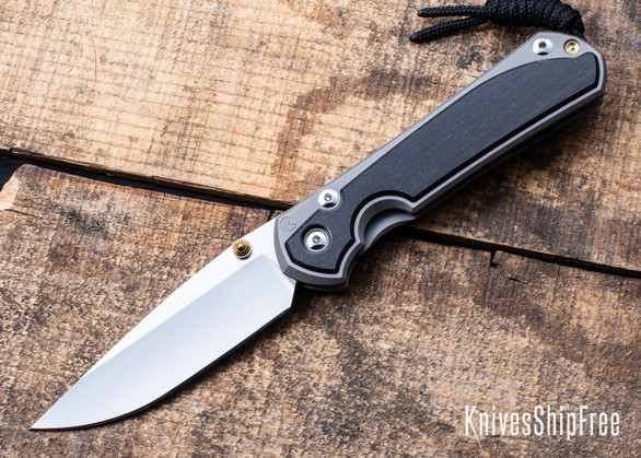Chris Reeve Knives: Large Sebenza 31 - Glass Blasted Titanium - Bog Oak Inlay - CPM-MagnaCut - Drop Point - CR09IL032