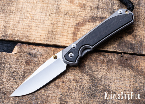 Chris Reeve Knives: Large Sebenza 31 - Glass Blasted Titanium - Bog Oak Inlay - CPM-MagnaCut - Drop Point - CR09IL033