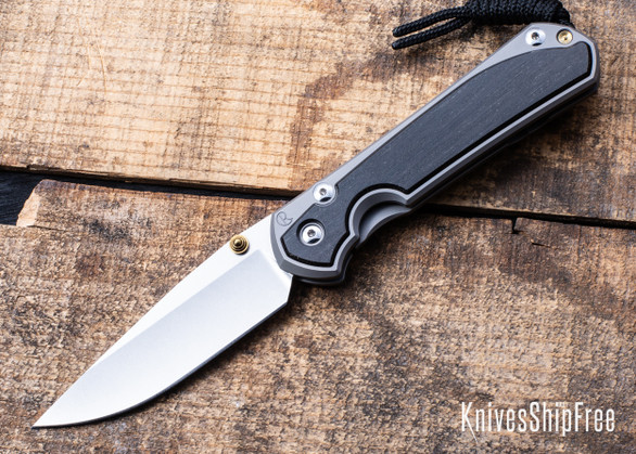 Chris Reeve Knives: Large Sebenza 31 - Glass Blasted Titanium - Bog Oak Inlay - CPM-MagnaCut - Drop Point - CR09IL036