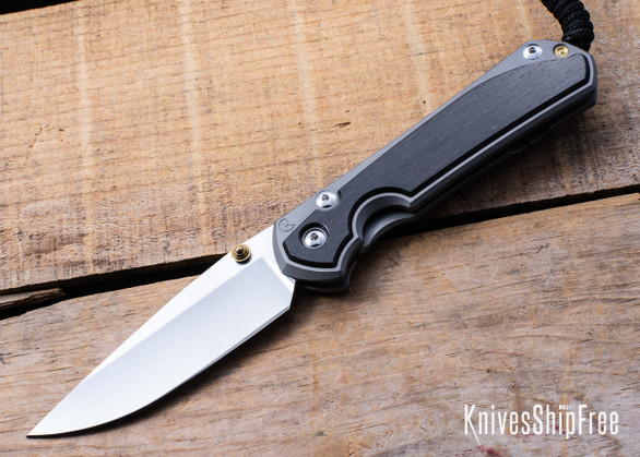 Chris Reeve Knives: Large Sebenza 31 - Glass Blasted Titanium - Bog Oak Inlay - CPM-MagnaCut - Drop Point - CR09IL042