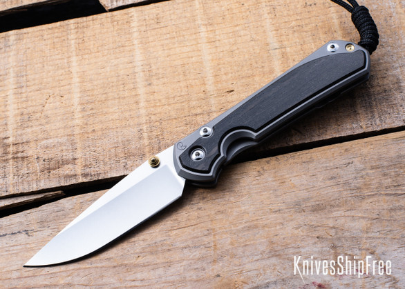 Chris Reeve Knives: Large Sebenza 31 - Glass Blasted Titanium - Bog Oak Inlay - CPM-MagnaCut - Drop Point - CR09IL045