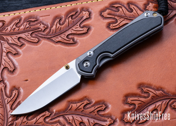 Chris Reeve Knives: Small Sebenza 31 - Glass Blasted Titanium - Bog Oak Inlay - CPM-MagnaCut - Drop Point - CR08JL007