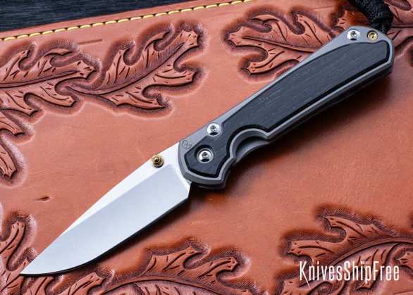 Chris Reeve Knives: Small Sebenza 31 - Glass Blasted Titanium - Bog Oak Inlay - CPM-MagnaCut - Drop Point - CR08JL012