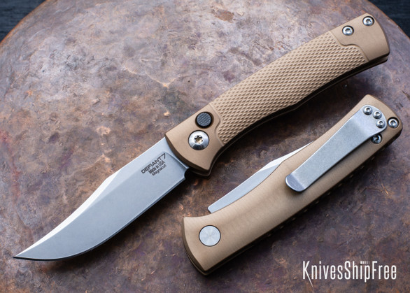 Defiant 7: Clutch Auto - Tan Anodized Aluminum - CPM-MagnaCut - Stonewashed