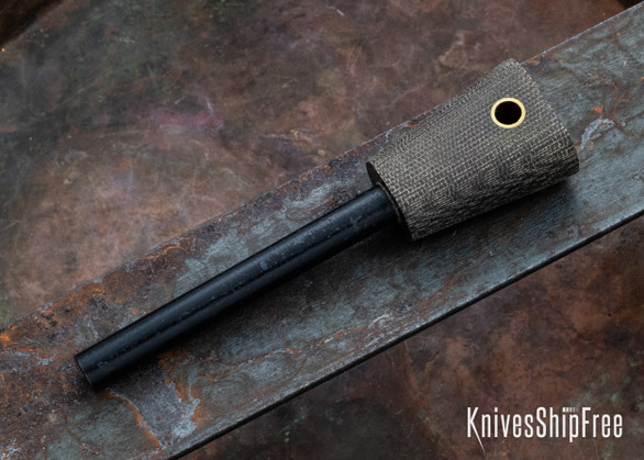 L.T. Wright Knives: Firesteel - Green Canvas Micarta - Matte 