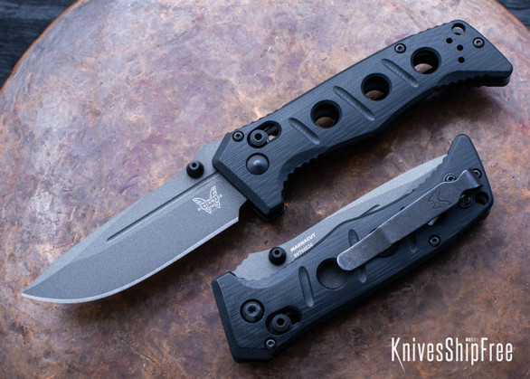 Benchmade Knives: 273GY-04 Mini Adamas - AXIS Lock - Black G-10 - CPM-MagnaCut - Tungsten Cerakote