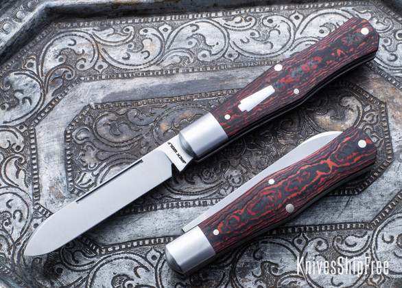 Jack Wolf Knives: Coffin - Lava Flow Fat Carbon - 14C28N