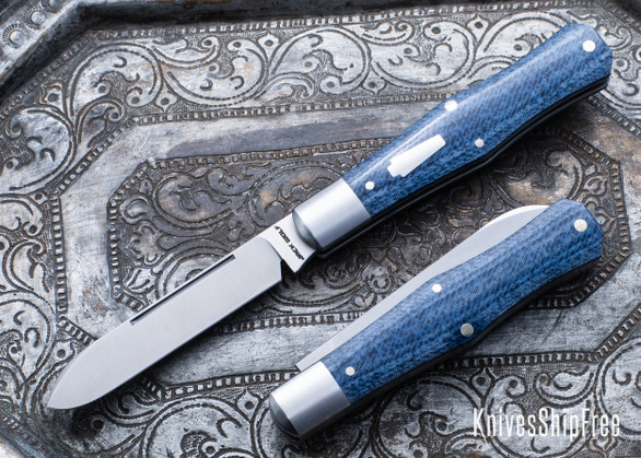 Jack Wolf Knives: Coffin - Denim Vibe Linen - 14C28N