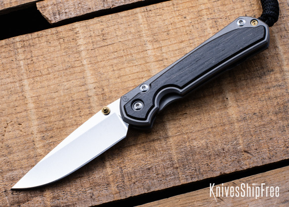 Chris Reeve Knives: Small Sebenza 31 - Glass Blasted Titanium - Bog Oak Inlay - CPM-MagnaCut - Drop Point - CR08JL021