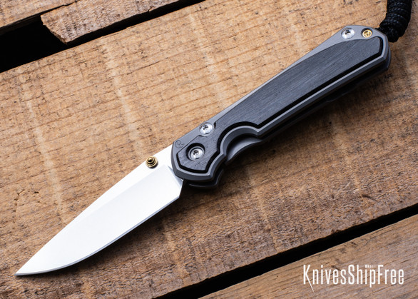 Chris Reeve Knives: Small Sebenza 31 - Glass Blasted Titanium - Bog Oak Inlay - CPM-MagnaCut - Drop Point - CR08JL026