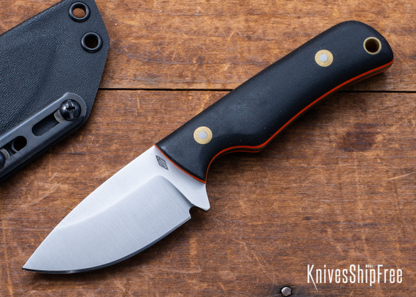 Battle Horse Knives: Jutland - O1 Tool Steel - Saber Grind - Black Micarta - Orange Liners - Kydex Sheath