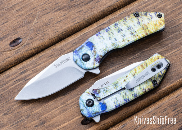 Kershaw Knives: Valve - Assisted Flipper - Bluegill Stainless Steel Framelock - 4Cr14 - Stonewashed - 1375BG
