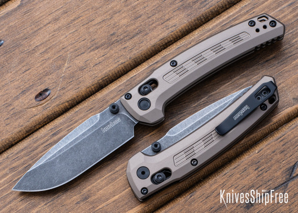 Kershaw Knives: Continental - FDE Anodized Aluminum - Duralock - KVT Bearings - CPM-MagnaCut - Blackwash - 6200