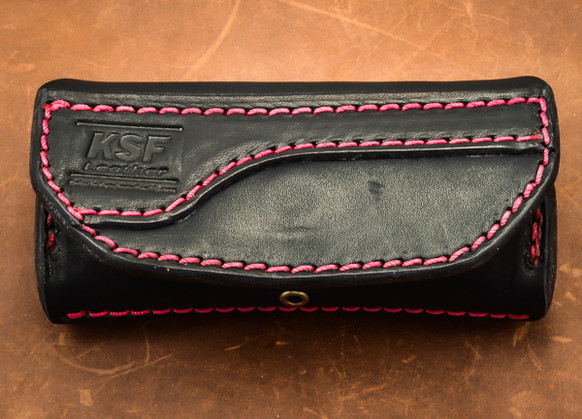 *KSF Leather: Horizon Belt Sheath for Folding Knives (Small) - Black - Jerzee Devil