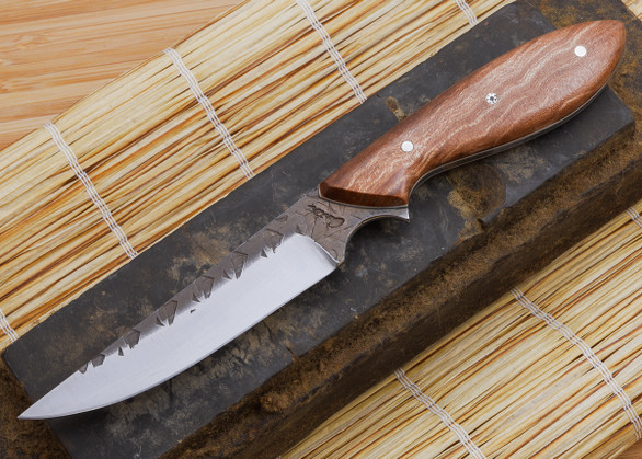 Carter Cutlery: Standard Neck Knife - Laminated White Steel - Stabilized Burl - 2