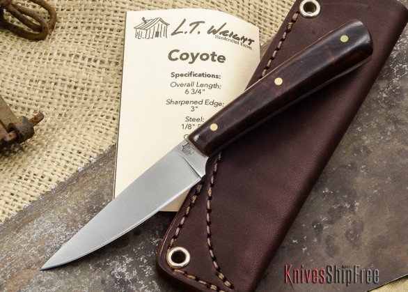 L.T. Wright Knives: Coyote - Desert Ironwood - Flat Ground - D2 Steel - #01