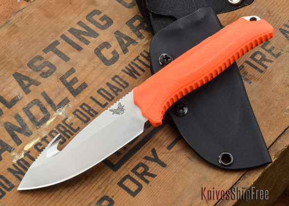 Benchmade Knives: 15009-ORG - Steep Country Hunter - Orange Santoprene - Gut Hook
