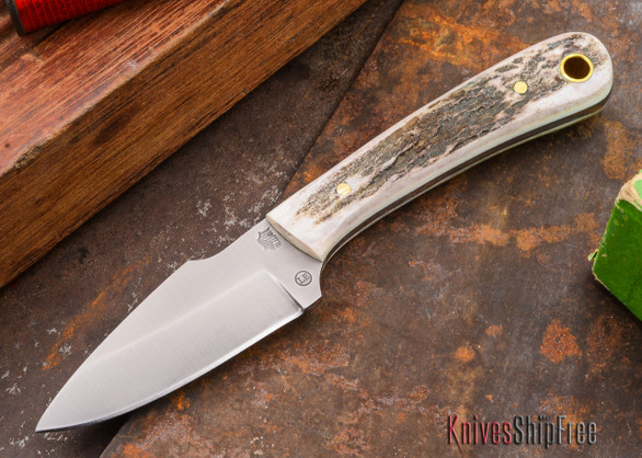 L.T. Wright Knives: Great Plainsman - Stag - Saber Ground - D2 Steel - #10