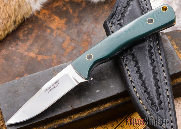 Alan Warren: Custom Neck Knife - Green G-10