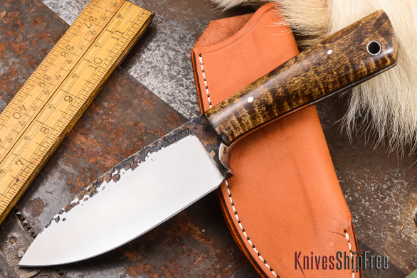 Lon Humphrey Knives: Custom Forged Knife - Curly Maple