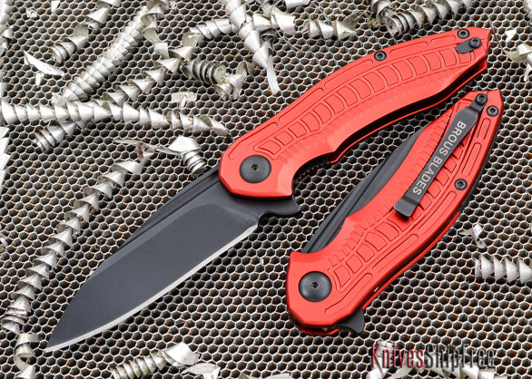 Brous Blades: Bionic 2.0 - Red Aluminum Handles - Blackout