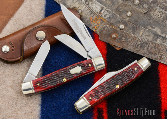 Schatt & Morgan: Keystone Series #55 - Medium Stockman - Red Jigged Bone