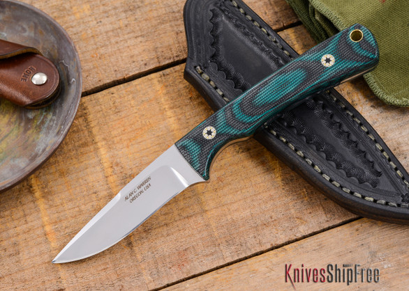 Alan Warren Knives: Custom Neck Knife - Snakeskin Canvas Micarta - #1813