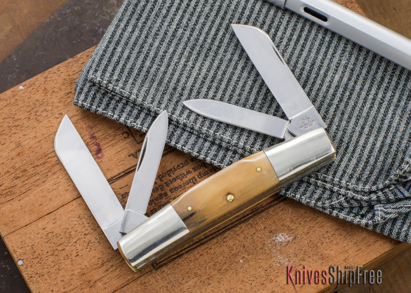 Queen Cutlery: #32 - Four-blade Congress - D2 Steel - Mammoth Ivory - 012912