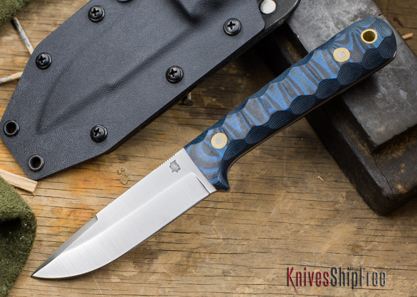 L.T. Wright Knives: ProTac - Blue & Black Mountain Micarta - Saber Ground - D-2 Tool Steel - Kydex Sheath - LT28EA06