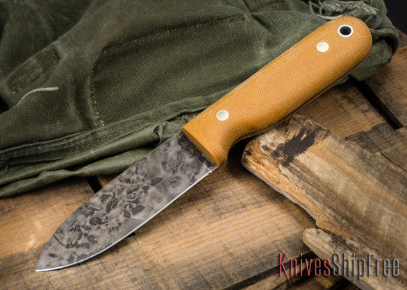 L.T. Wright Knives: Bushcrafter HC - Natural Micarta - Dangler Sheath