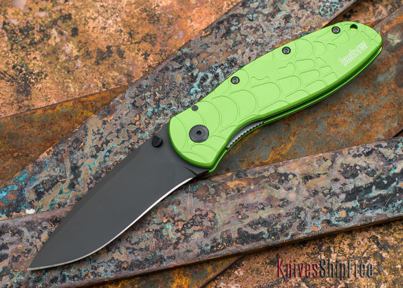 Kershaw Knives: Blur - Black Finish - Green Aluminum - 1670SPGRN