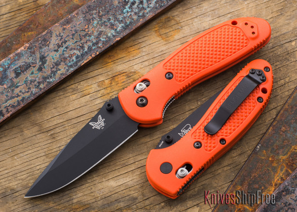 Benchmade Knives: 551BK-ORG Griptilian - Modified Drop Point - Black Blade - Orange Handle