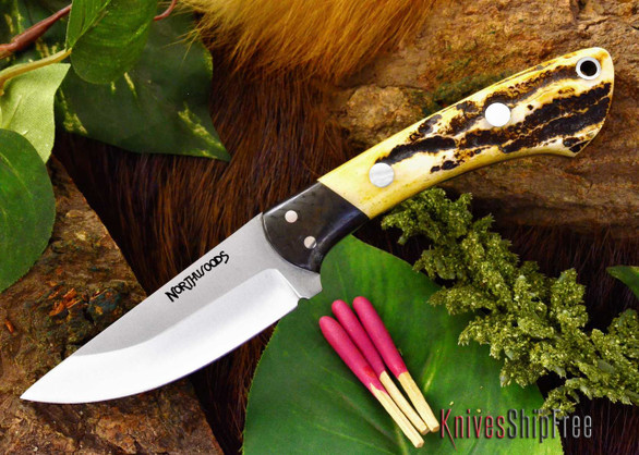 Northwoods Knives: Iron River - Antique Stag Bone